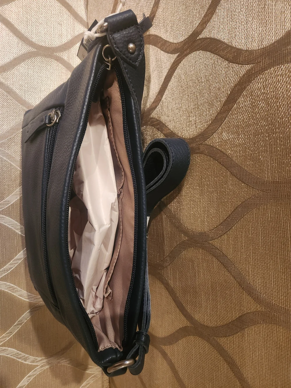 Women's Navy Leather Crossbody Bag